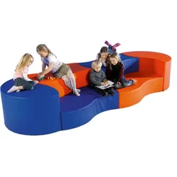 Swing-it Sit Wellensofa, 6 teilig Bezug Kunstleder