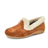 JOMIX Damen Winter Hausschuhe Mit Fußbett Gefüttert Plüsch Clogs Winter Lammfell Pantoffeln Bequeme rutschfeste Puschen Warme Kunstwildleder Slippers Made in Spanien (MD2420, Braun, 39 EU) - 39 EU