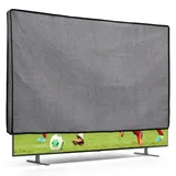 kwmobile 55" TV Abdeckung Indoor - Fernseher Hülle Bildschirmschutz Abdeckung - TV Bildschirm Staubschutzhülle - Fernsehabdeckung - Leinen Dunkelgrau