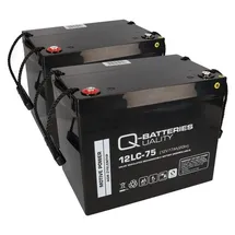 Q-Batteries Ersatzakku f. Ortopedia Touring 927 2 x 12v 75ah Blei Agm zyklenfest Qb