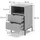 Vicco Nachtschrank Eliza 40 x 40 x 66 cm Grau/Schwarz