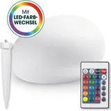 EasyMaxx Solar-Leuchte Stein flach 3,7V weiß