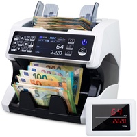 Jubula Banknotenzähler MV-500, Geldzählmaschine für gemischte Geldscheine EUR, USD, GBP, SEK usw. weiß