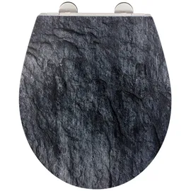 Wenko WC-Sitz Slate Rock schwarz