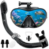 KESSER Taucherbrille, Schnorchelset Profi Taucherbrille Schnorchelmaske Tauchset grau