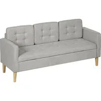 HOMCOM 3-Sitzer-Sofa mit Stauraum und Armlehne, Polstersofa für Wohnzimmer und Schlafzimmer, 166,5 x 62 x 82 cm, hellgrau   Aosom.de