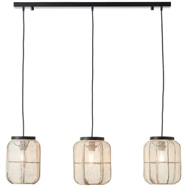 Brilliant Pendelleuchte 3flg schwarz/natur, 3x A60, E27, 52W, Kabel kürzbar / in der Höhe einstellbar