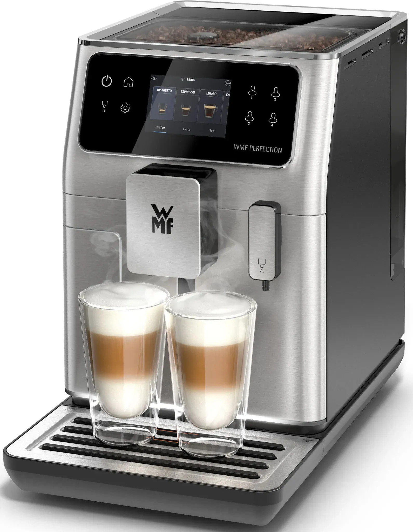 WMF Kaffeevollautomat "Perfection 640 CP812D10" Kaffeevollautomaten besonders leise, hochwertiges Gehäuse, LED-Ambient-Light schwarz (edelstahl, schwarz) Kaffeevollautomat Bestseller