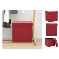 vidaXL Hocker mit Stauraum Weinrot PVC