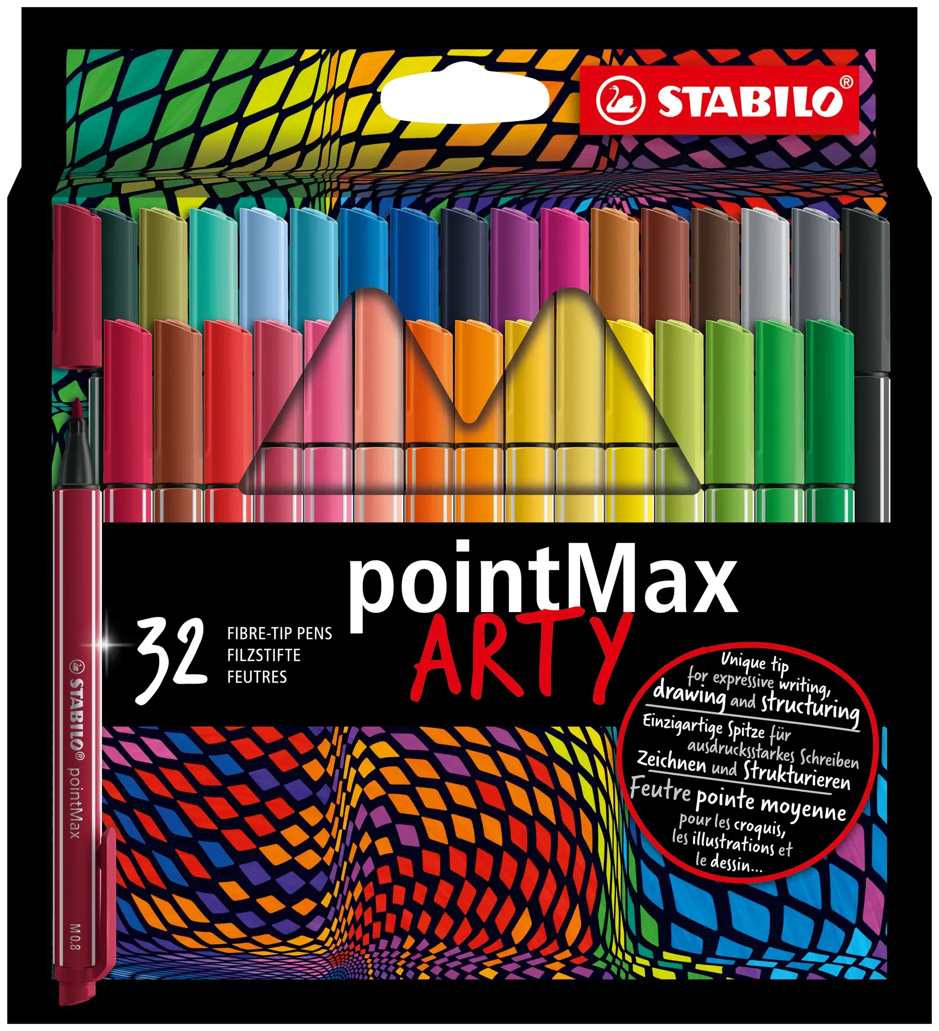 STABILO pointMax, Mehrfarbig, Medium, Mehrfarbig, Rund, Tinte auf Wasserbasis, N