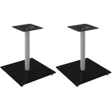 vidaXL Lautsprecher-ständer 2 Stk. Schwarz & Silbern Hartglas 1 Säule