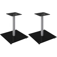 vidaXL Lautsprecher-ständer 2 Stk. Schwarz & Silbern Hartglas 1 Säule