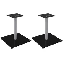 vidaXL Lautsprecher-ständer 2 Stk. Schwarz & Silbern Hartglas 1 Säule