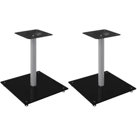 vidaXL Lautsprecher-ständer 2 Stk. Schwarz & Silbern Hartglas 1 Säule