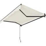 Juskys Gelenkarmmarkise mit Kurbel & Beige