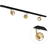 QAZQA - Modernes Schienensystem mit 3 Strahlern Gold 1-phasig - Iconic Gissi