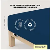 schlafgut Easy Jersey 120 x 200 - 130 x 200 cm blue deep