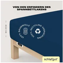 schlafgut Easy Jersey 120 x 200 - 130 x 200 cm blue deep