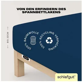 schlafgut Easy Jersey 120 x 200 - 130 x 200 cm blue deep
