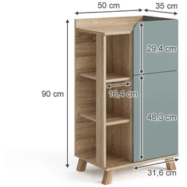 Vicco Unterschrank Karen 50 x 90 x 35 cm Blau-Grau