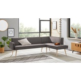 exxpo - sofa fashion Lungo 158 x 84 x 239 cm Webstoff langer Schenkel links grau/grey melange