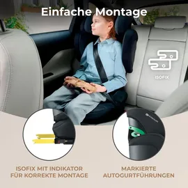 Kinderkraft Xpand 2 i-Size With Isofix System 100- Kindersitz 150 Cm - Rocket Grey - One Size