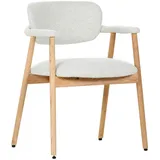 Livetastic Armlehnstuhl, Natur, Beige, Holz, Textil, Eiche, massiv, rund, 59x78x57 cm, Esszimmer, Stühle, Esszimmerstühle, Armlehnenstühle