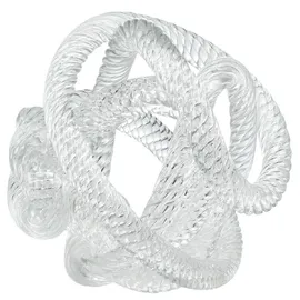 Casa Padrino Luxus Glas Deko Nautisches Pier Seil 15 x 15 x H. 15 cm - Büro Schreibtisch Wohnzimmer Deko Accessoires