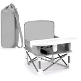 MFSLOVE Tragbare Sitzerhöhung mit Futterschale für Babys Booster Stuhl für 6 Monate bis 3 Jahre Kompakter Faltbarer Sitzerhöhung Babystuhl Reisestuhl