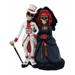 Horror-Shop Dekofigur »Skelett Brautpaar als Gothic Hochzeitspaar 15cm« beige|grau|rot|schwarz