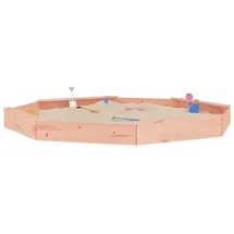 vidaXL Holzsandkasten mit Sitzen Achteck 232 x 232 x 20 cm braun