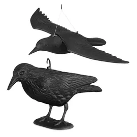 Relaxdays 2 tlg. Taubenschreck Krähe, schwarz
