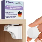wunderhippo Magnetische Kindersicherungen 20 Schlösser+4 Schlüssel, weiß
