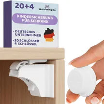 wunderhippo Magnetische Kindersicherungen 20 Schlösser+4 Schlüssel, weiß