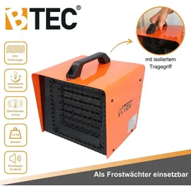 Btec Heizlüfter 3000 W orange/schwarz