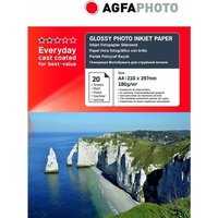 AgfaPhoto Fotopapier einseitig glänzend weiß, A4 20 Blatt (AP18020A4)
