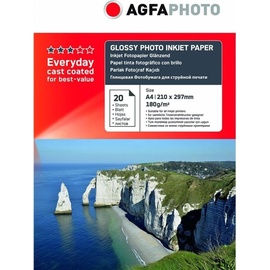 AgfaPhoto Fotopapier einseitig glänzend weiß, A4 20 Blatt AP18020A4