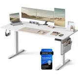 Songmics Höhenverstellbarer Schreibtisch 160 x 70 cm Wolkenweiß