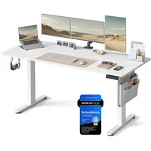 Songmics Höhenverstellbarer Schreibtisch 160 x 70 cm Wolkenweiß