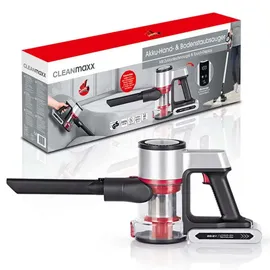 Clean Maxx CLEANmaxx Akku-Zyklon-Staubsauger Digital-Display & anthrazit/silber/rot | Allergikerfreundlich durch 3-fache Filterung | Ideal für Teppiche, Autositze, Tastaturen etc. | Inkl. Wandhalterung | Laufzeit bis zu 40 Min.