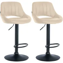 CLP 2er Set Barhocker Milet Kunstleder I Drehbarer Barstuhl Mit Fußstütze Und Rückenlehne