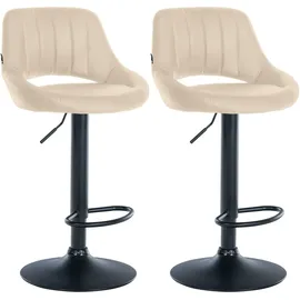 CLP 2er Set Barhocker Milet Kunstleder I Drehbarer Barstuhl Mit Fußstütze Und Rückenlehne