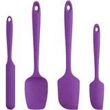 U-Taste Silikon Spatel & Teigschaber 4er Set 250°C Lila/Schwarz/Aqua Sky/Rot/Orange