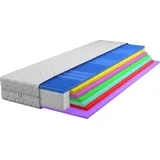 Matratze 180x200 ECO PERFECT, Massage-Schaumstoffmatratze Höhe 20 cm, Rollmatratze 7 Zonen Härtegrad H3 H4 mittelfest, Kaltschaummatratze, 7 Schi...