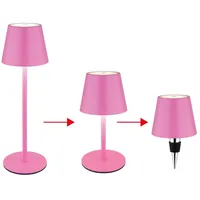 GLOBO Außenleuchte Tischlampe Akku Tischleuchte Touchdimmer Flaschenaufsatz CCT pink,