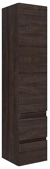 Hochschrank Serie MBO, 1 Tür, 2 Auszüge, Eiche Sherwood dunkel, Anschlag links, 350 x 1625 x 370 mm - 93 221 23