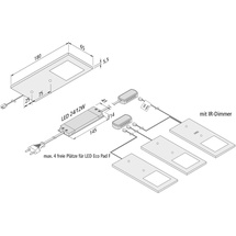 Hera LED Unterbauleuchte Küche 3x3 W, Küchenleuchte Eco-Pad F 3x-Set 3000K