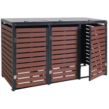 Mendler Mülltonnenverkleidung HWC-K14 119 x 205 x 84 cm braun