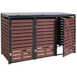 Mendler Mülltonnenverkleidung HWC-K14 119 x 205 x 84 cm braun