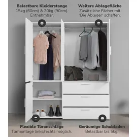 mokebo Der Grenzenlose Garderobenschrank 150x58x187 cm weiß